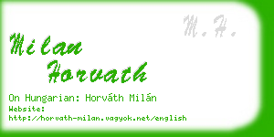 milan horvath business card