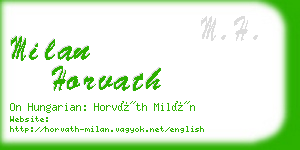 milan horvath business card